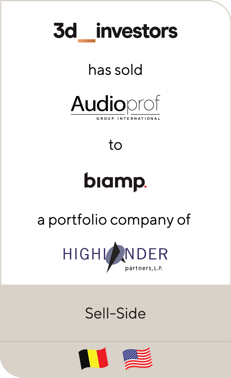 3d investors has sold Audioprof Group International to Biamp Systems, a portfolio company of Highlander Partners