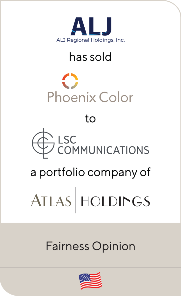ALG has agreed to sell Phoenix Color to LSC Communications a portfolio
