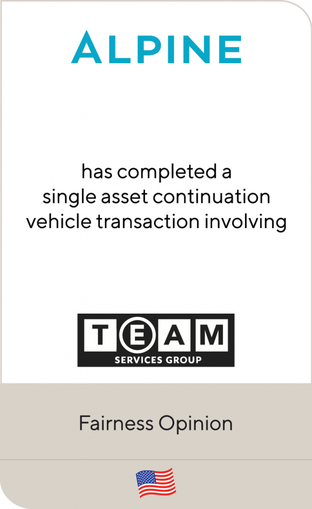 Alpine Investors has completed a continuation vehicle transaction