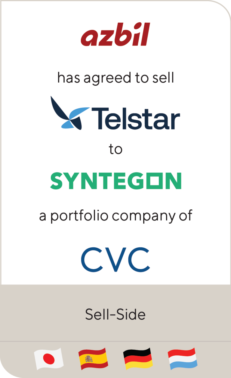 Azbil Corporation has agreed to sell Telstar to Syntegon Technology ...