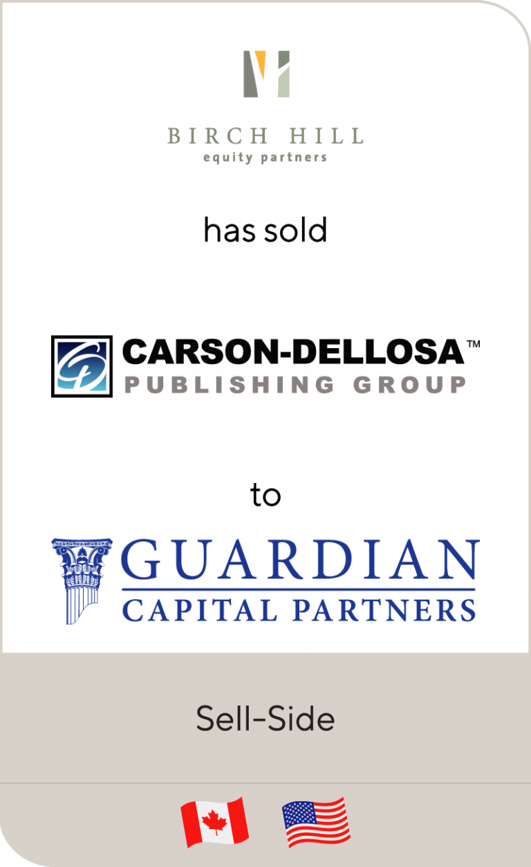 Birch Hill Equity Partners has sold CarsonDellosa Publishing to