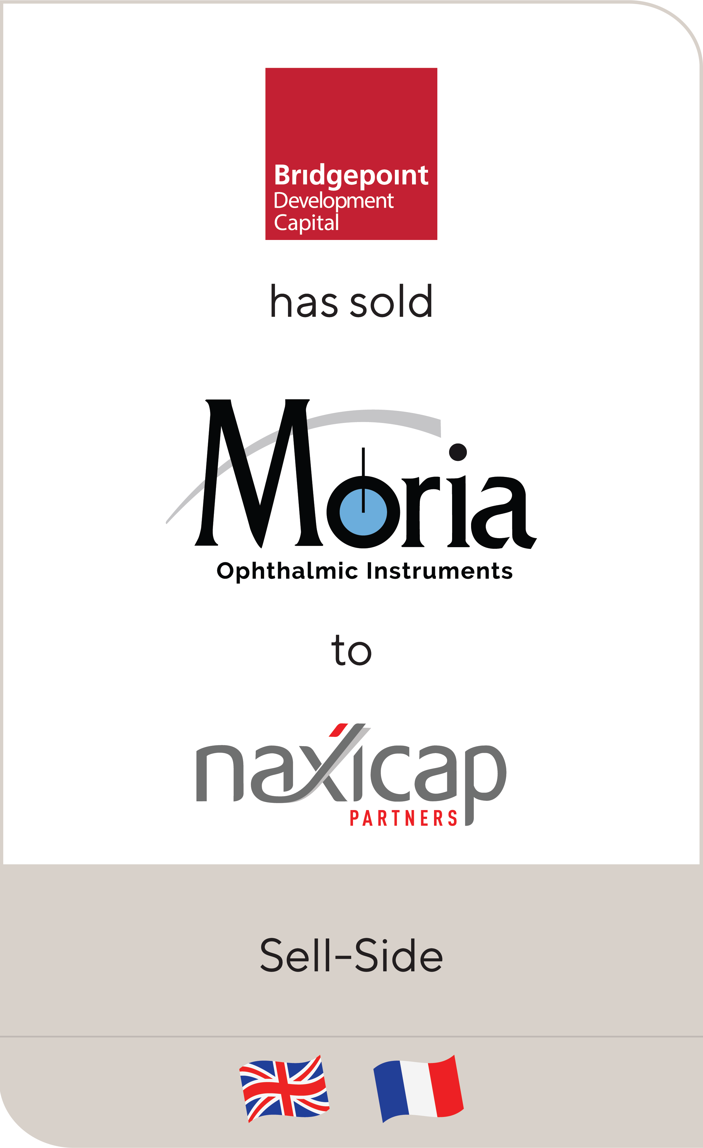 Bridgepoint Development Capital has sold Moria to Naxicap Partners