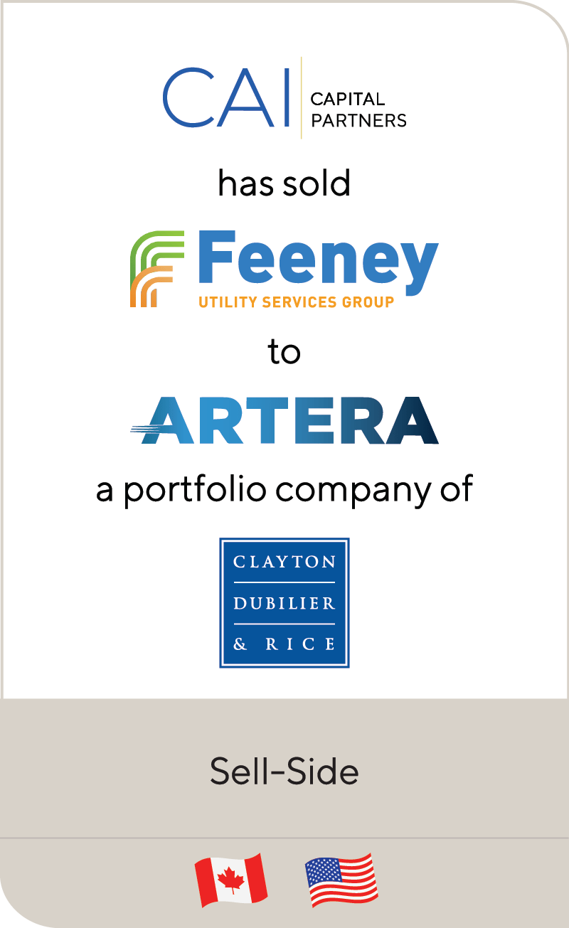 CAI Capital Partners Feeney Brothers Utility Services Artera Services Clayton Dubilier Rice 2021