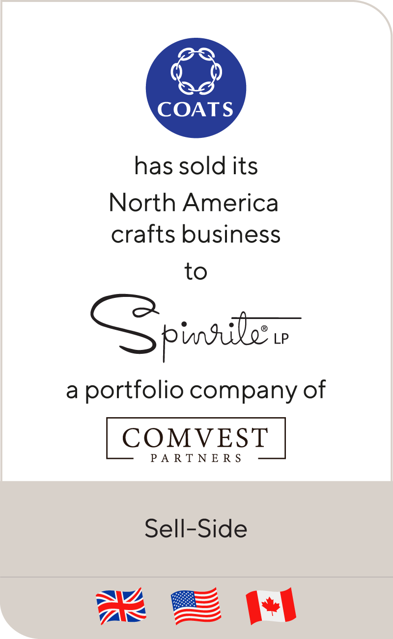 Coats Group has sold its North America crafts business to Spinrite