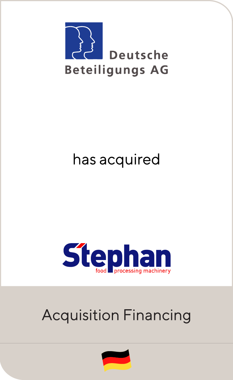 Deutsche Beteiligungs has acquired Stephan Machinery