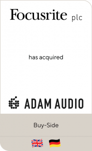 Focusrite plc has acquired Pro Audio GmbH including ADAM Audio GmbH