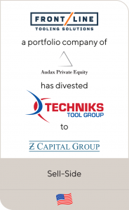Frontline Tooling Solutions, an Audax Private Equity portfolio company, has divested Techniks Tool Group to an affiliate of Z Capital Partners