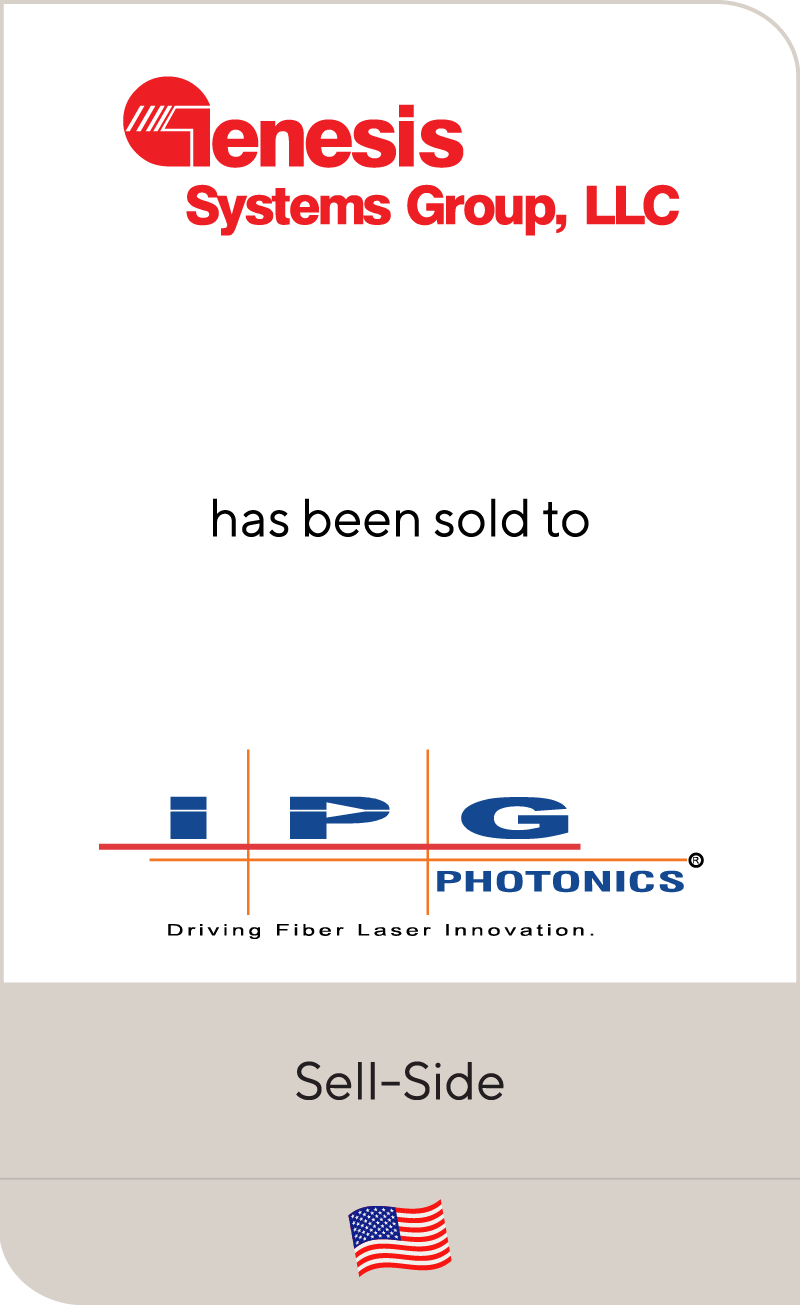 Genesis Systems Group has been sold to IPG Photonics