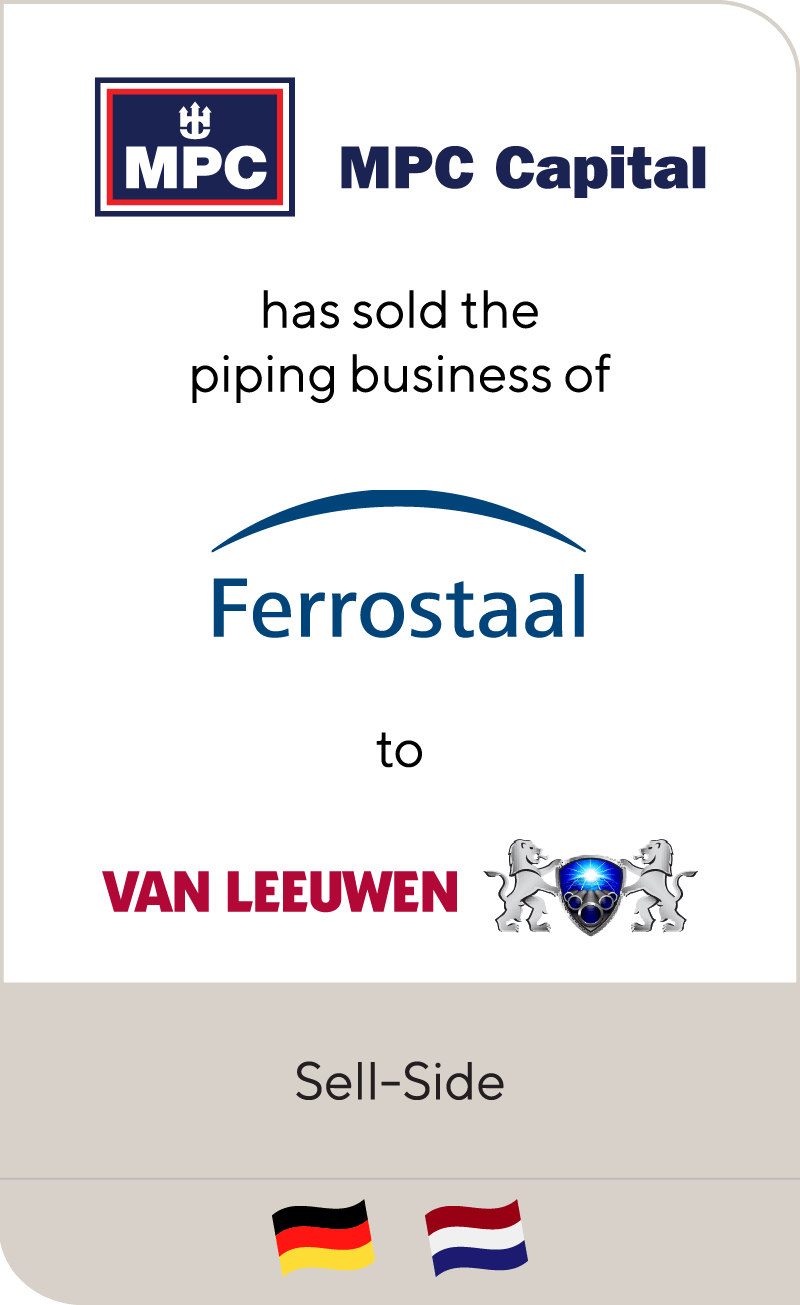 MPC Capital AG and Ferrostaal have sold Ferrostaal Piping Supply to Van Leeuwen