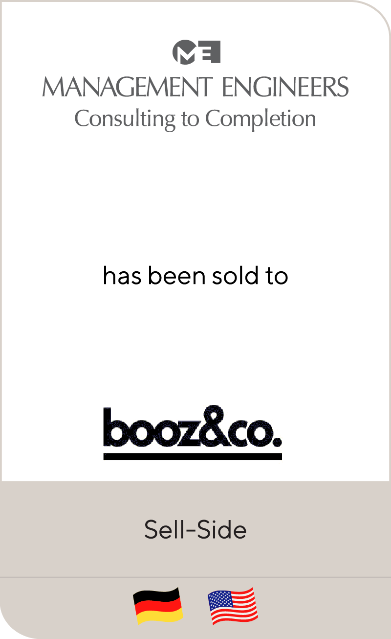 Management Engineers has been sold to Booz & Company