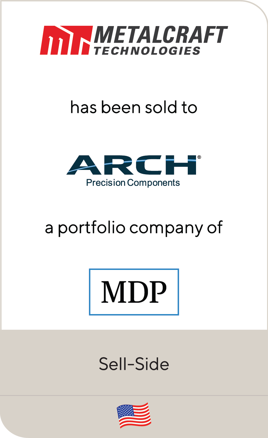 Metalcraft Technologies ARCH Precision Components Madison Dearborn Partners 2021