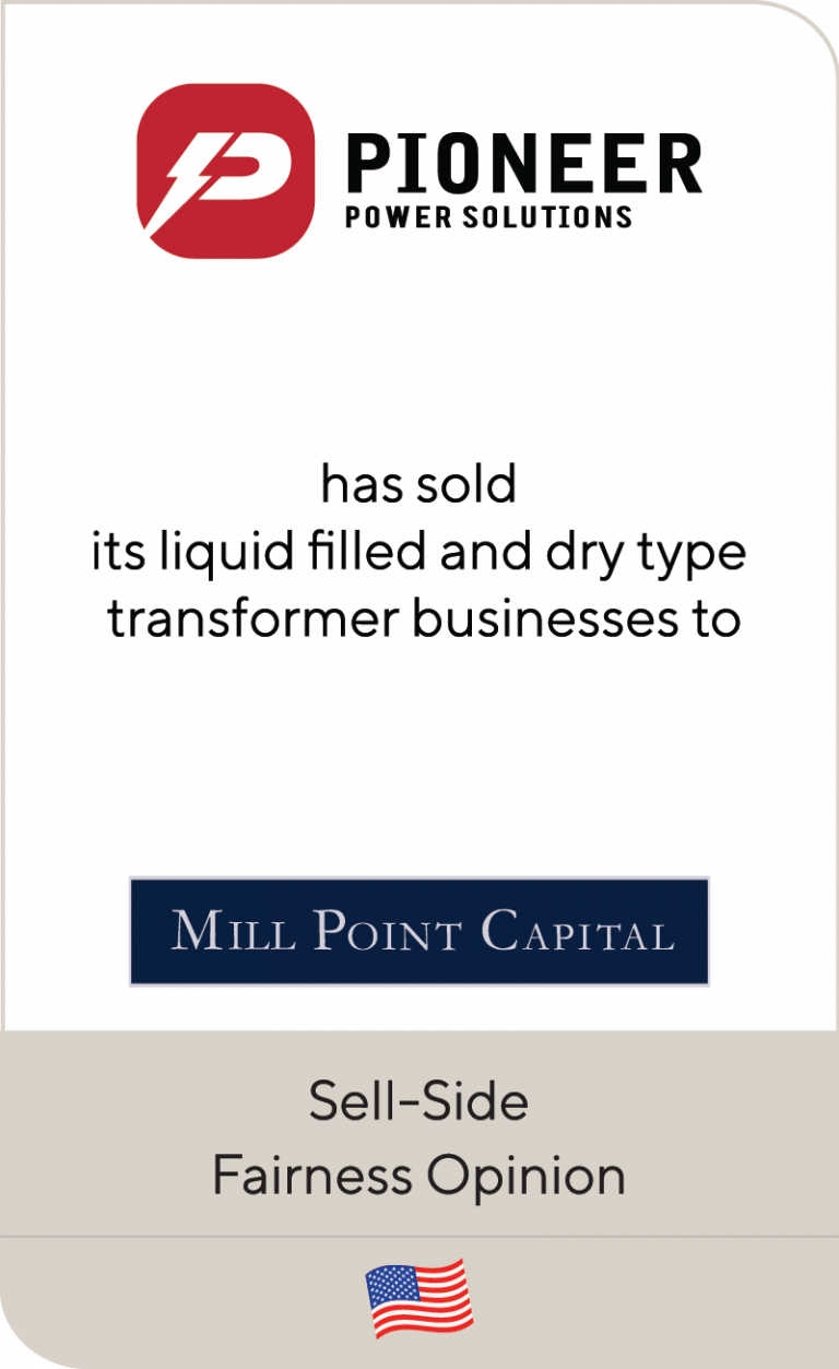 Pioneer Power Solutions sells transformer businesses to Mill Point