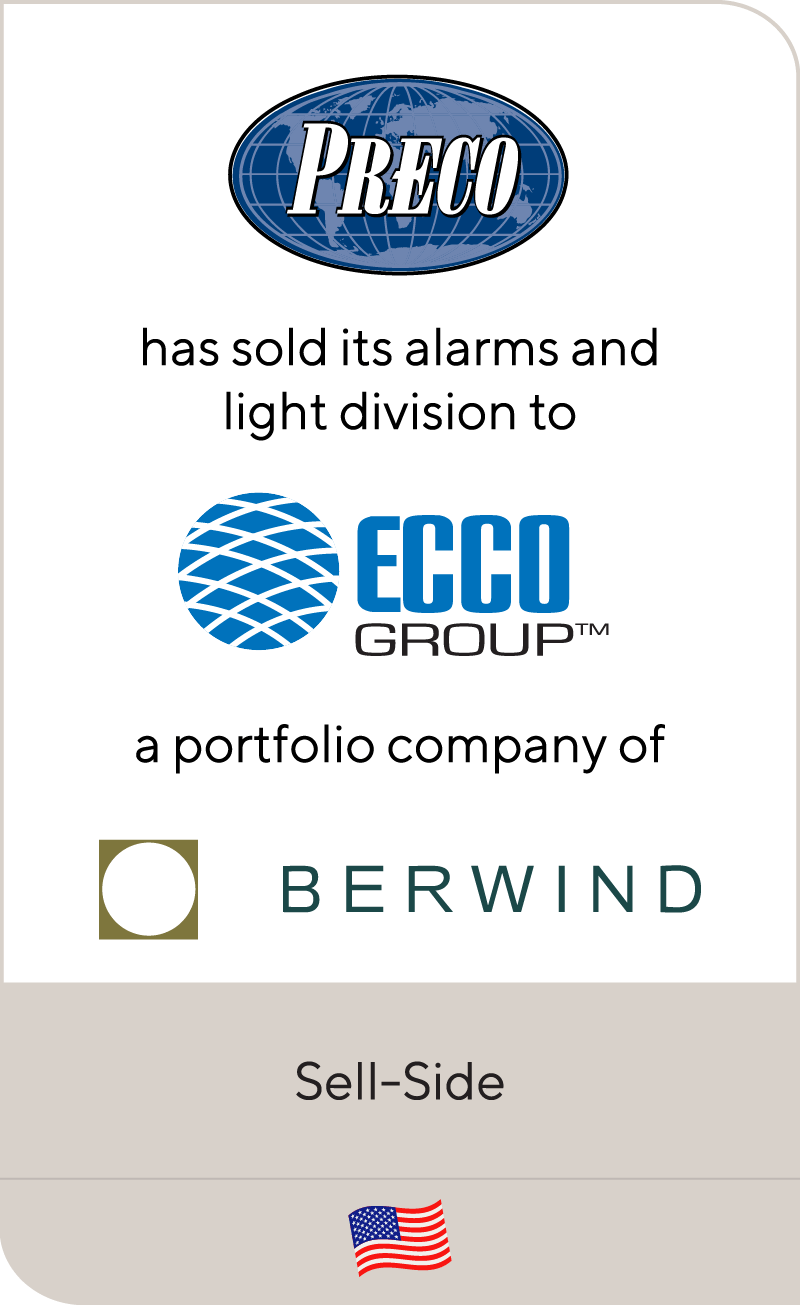 Preco has sold its alarms and light division to ECCO Group, a portfolio company of Berwind