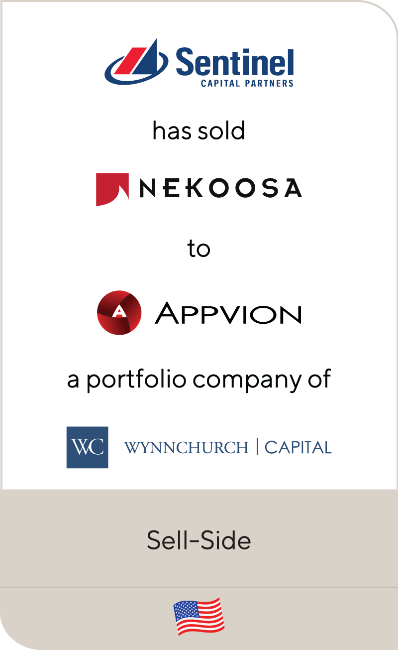 Sentinel Capital Partners Nekoosa Coated Products Appvion Wynnchurch 2022