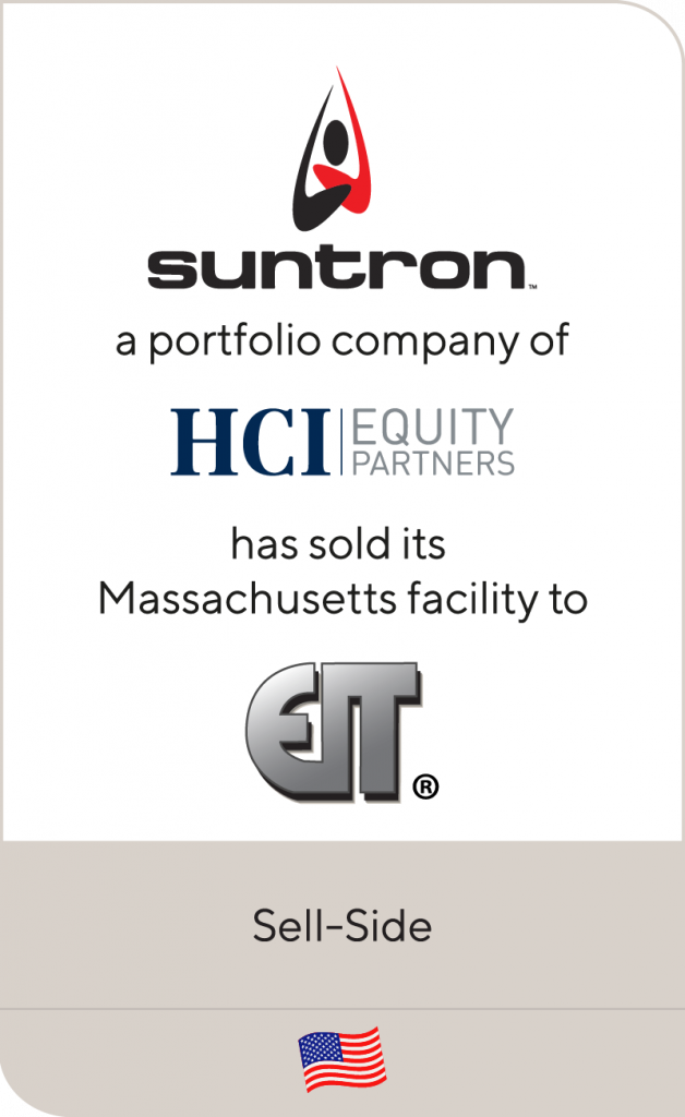 Suntron Corporation has sold its Methuen, Massachusetts facility to EIT Lincoln International LLC