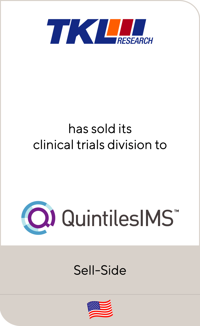 TKL Research has sold its clinical trials division to QuintilesIMS