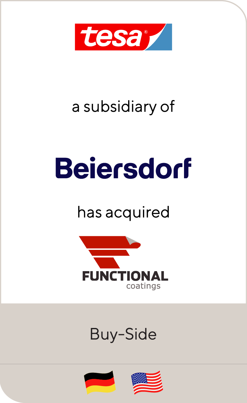 Tesa, a subsidiary of Beiersdorf, has acquired Functional Coatings
