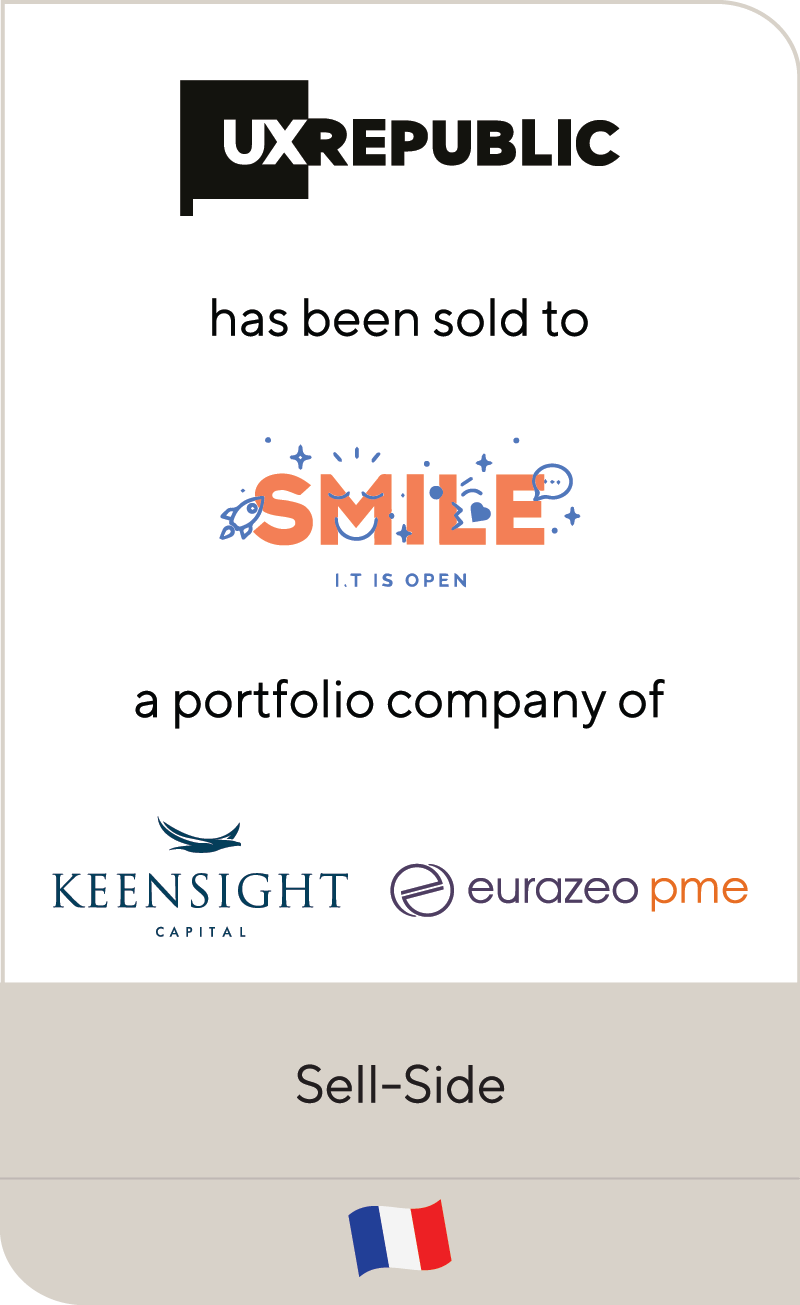 UX Republic Smile Keensight Capital Eurazeo PME 2021