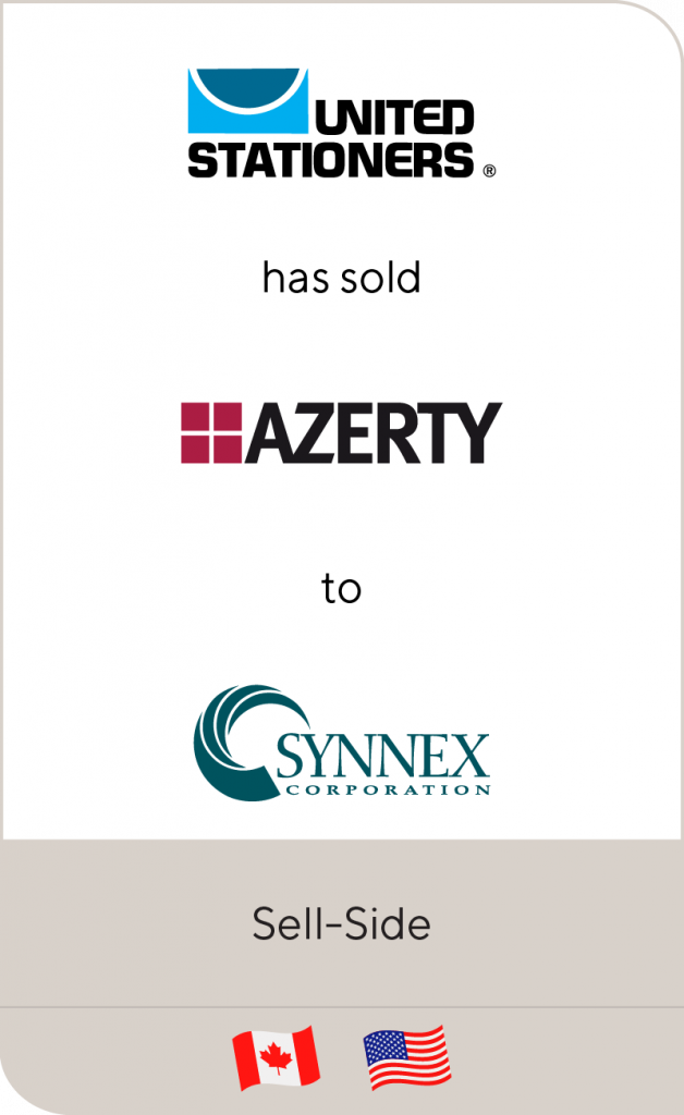 United Stationers has sold Azerty to Synnex Corporation Lincoln