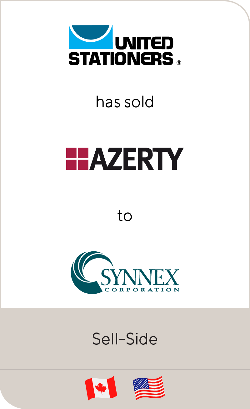 United Stationers has sold Azerty to Synnex Corporation