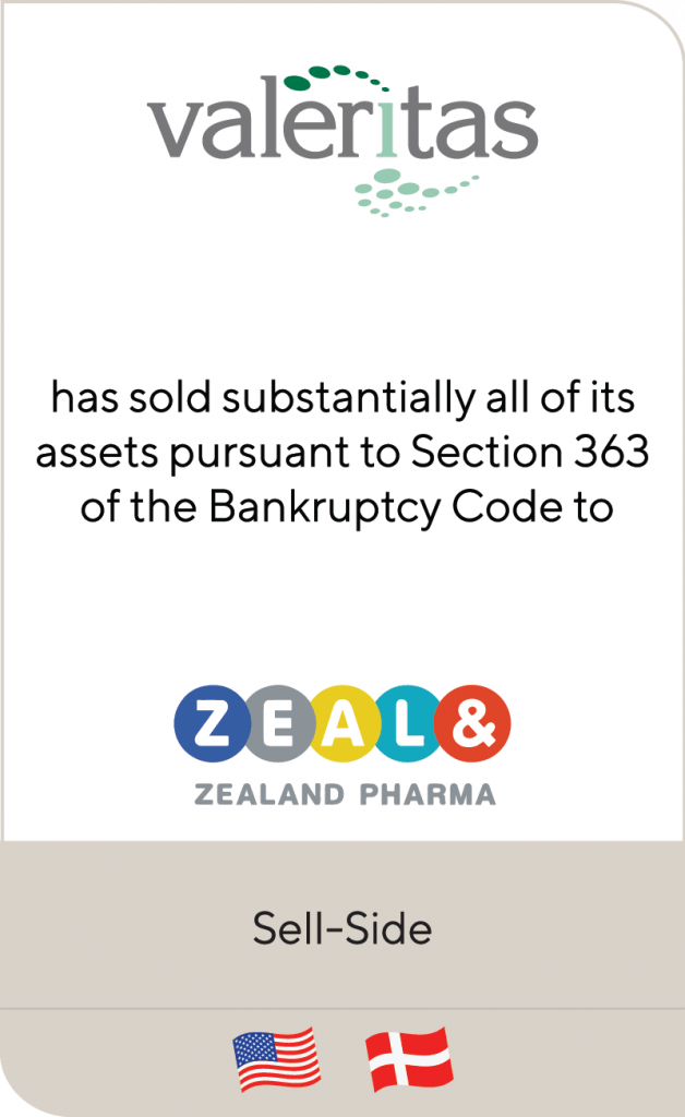 Valeritas has Completed a Section 363 Asset Sale to Zealand Pharma