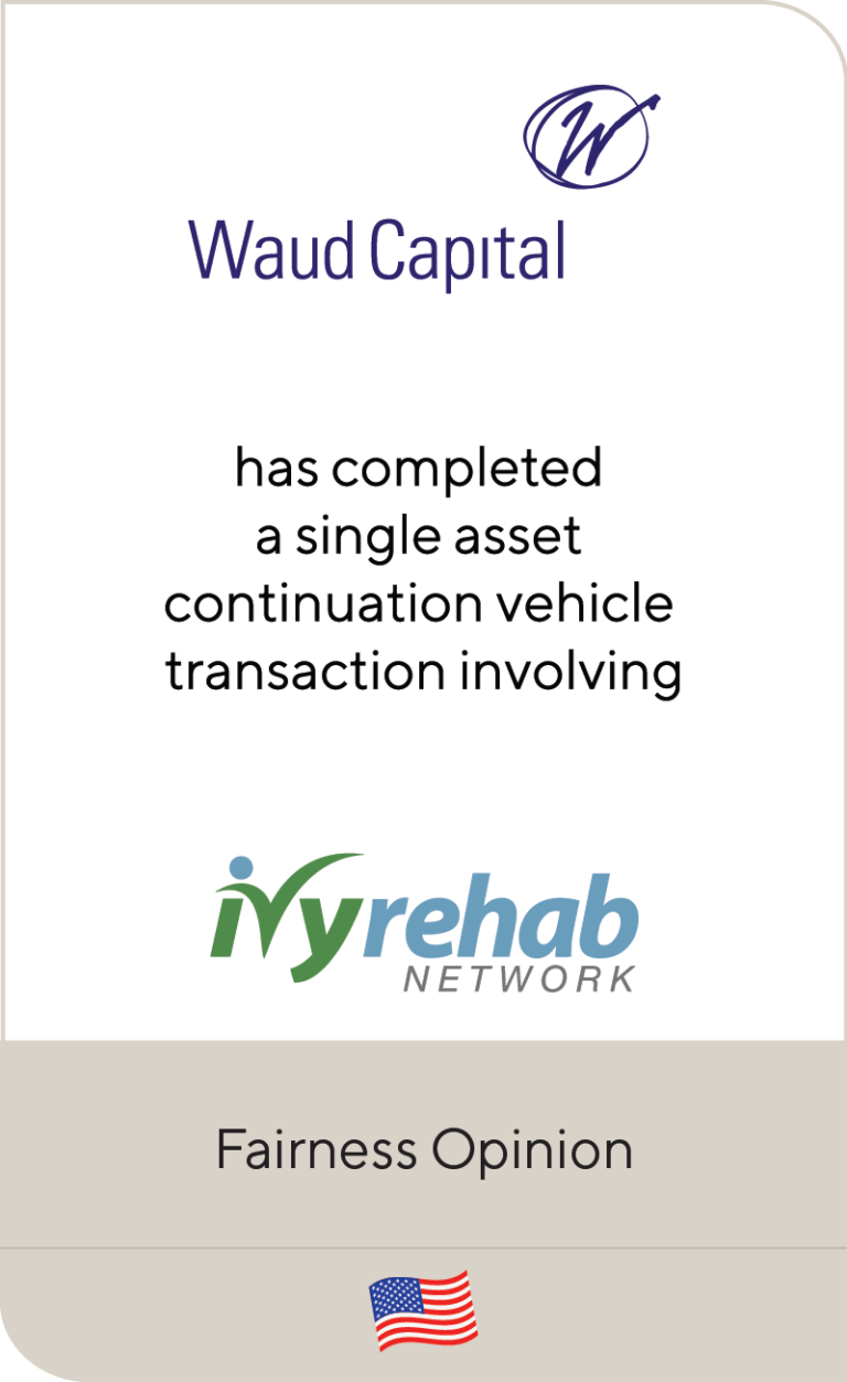 Waud Capital has completed a single asset continuation vehicle transaction involving Ivy Rehab