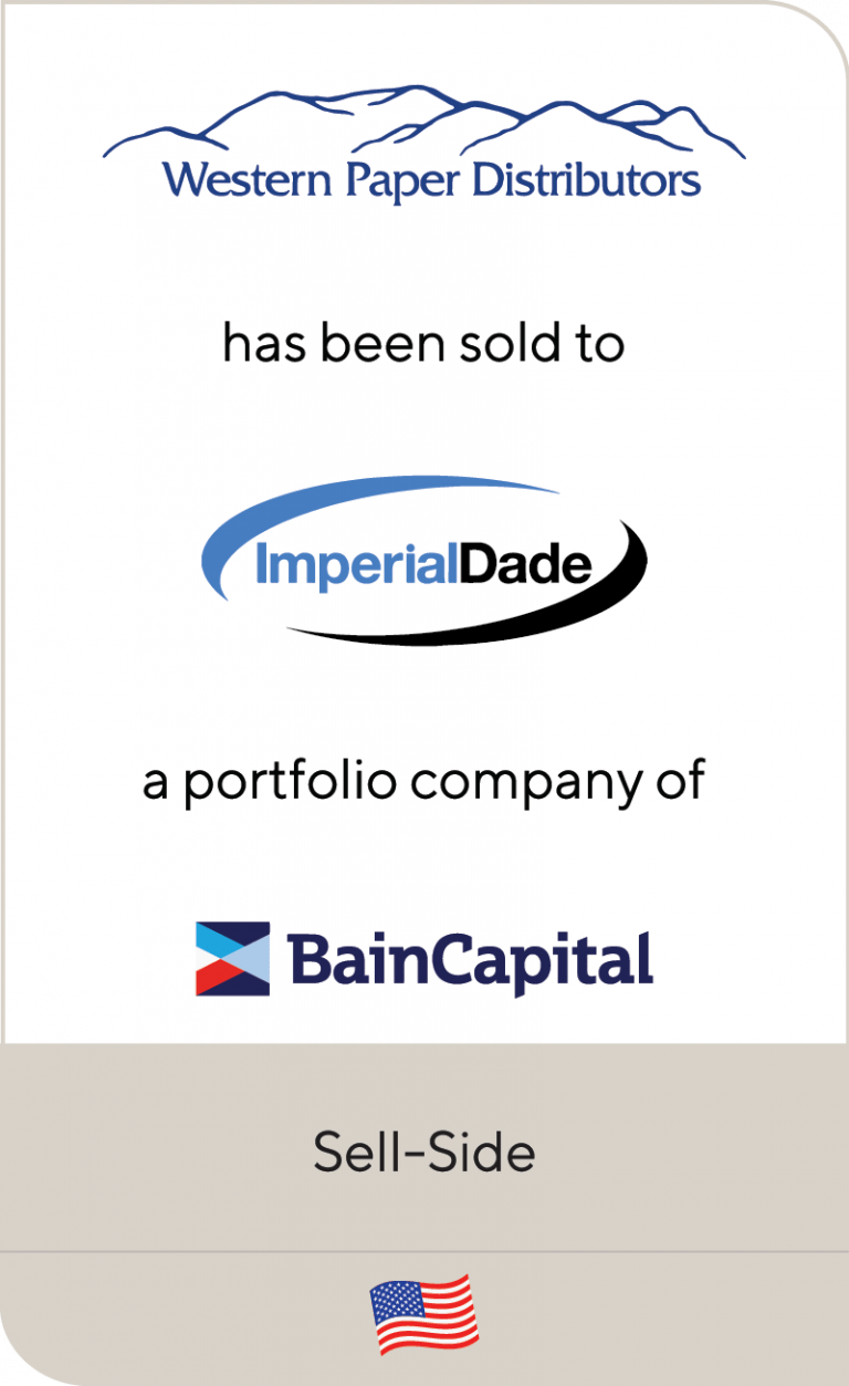 Western Paper Distributors has been sold to Imperial Dade, a portfolio